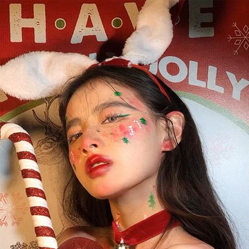 ANNAS 紅色兔子耳朵髮箍 雙面戴 金絲絨 中國風 過年 新年 聖誕節 毛毛 兔耳朵 頭飾 兔年