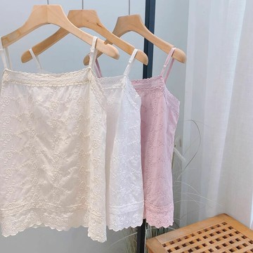 刺繡蕾絲花邊吊帶上衣062009