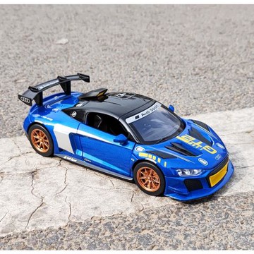1:24奧迪R8 GT2四開門聲光回力仿真合金玩具車兒童金屬小汽車模型
