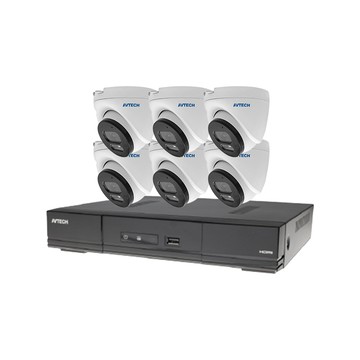 AVTECH 昌運監視器組合 DGH1107BX-U1 9路 主機+DGM2203SVT 2MP 半球型網路攝影機*6