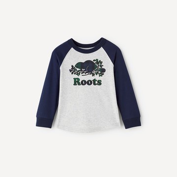 Roots 小童-PLAID BASEBALL 長袖上衣