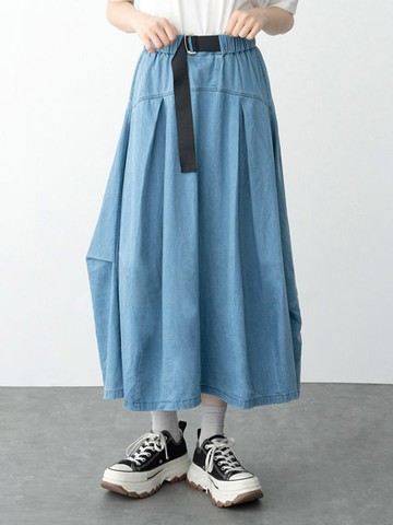 牛仔織帶工裝裙(0S000005600) - earth music&ecology