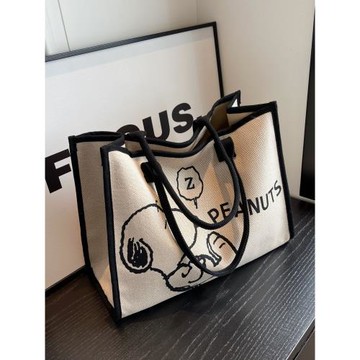 托特包女大容量包包2025新款潮休閑卡通手拎包購物袋單肩包帆布包