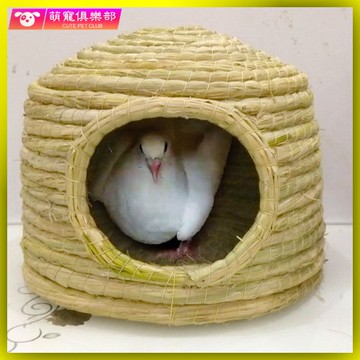 🐶🍂手工草編鳥窩 鳥籠 鳥屋 鳥巢 鳥籠繁殖箱 鸚鵡窩 鴿子巢窩 鴿子窩孵蛋專用鵪鶉玄鳳鳥窩 保暖鳥巢下蛋草窩 繁殖巢箱