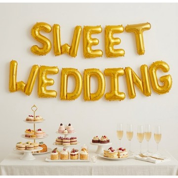 【隔日到貨🧾開發票】16吋SWEET WEDDING氣球 | 字母氣球 | 鋁箔氣球 | 求婚道具 | 婚紗照