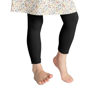 GIAT 吉亞特 兒童款超細纖維大彈力九分褲襪 台灣製  黑色  1件