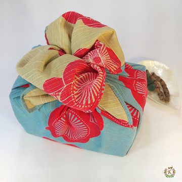 京都風呂敷包巾-伊砂紋樣 中巾-梅(水&米)