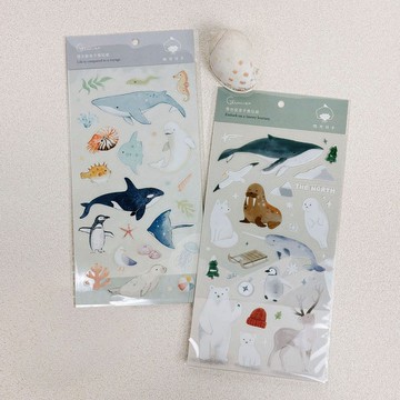| 微光Ocean | 透明手帳貼紙_微光鯨魚&雪地旅途