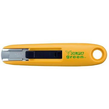 【OLFA】環保材質握把小巧攜帶型 安全工作刀 / 支 SK-7/green