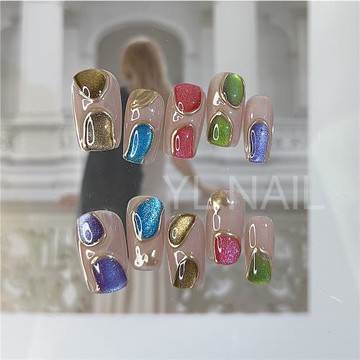 【YL.NAIL夏日泰蘭德】純手工甲片小紅書ins小眾彩色貓眼穿戴甲