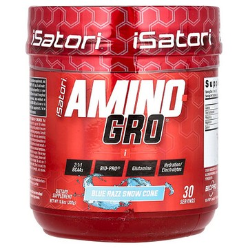Isatori, Amino-Gro，Blue Razz 冰沙甜筒，10.6 盎司（300 克）
