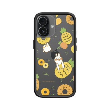 iPhone 17 Mod NX -邊框背蓋組合 (相機按鈕) 黑 - 懶散兔與啾先生 Lazy Rabbit and Mr.Chu - 鳳梨