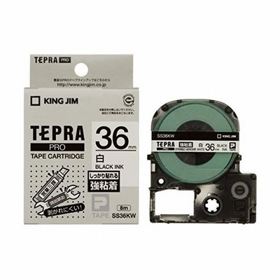 KING JIM SS36KW テプラPROテープカートリッジ (強粘着・36mm幅タイプ・白)