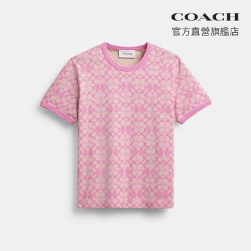 【COACH】COACH | BRAIN DEAD經典標誌飾邊T恤-紫紅色(CDW11)｜官方直營