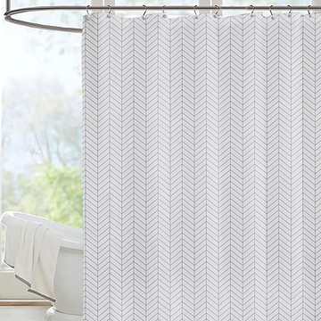 comet 人字紋浴室防水簾  180 x 180cm  白色  1個