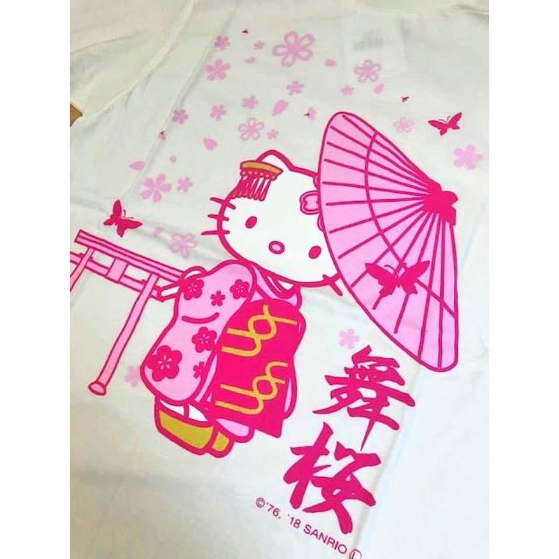 ハローキティTシャツ 番傘(ホワイト) キティちゃん 和柄 日本 お土産