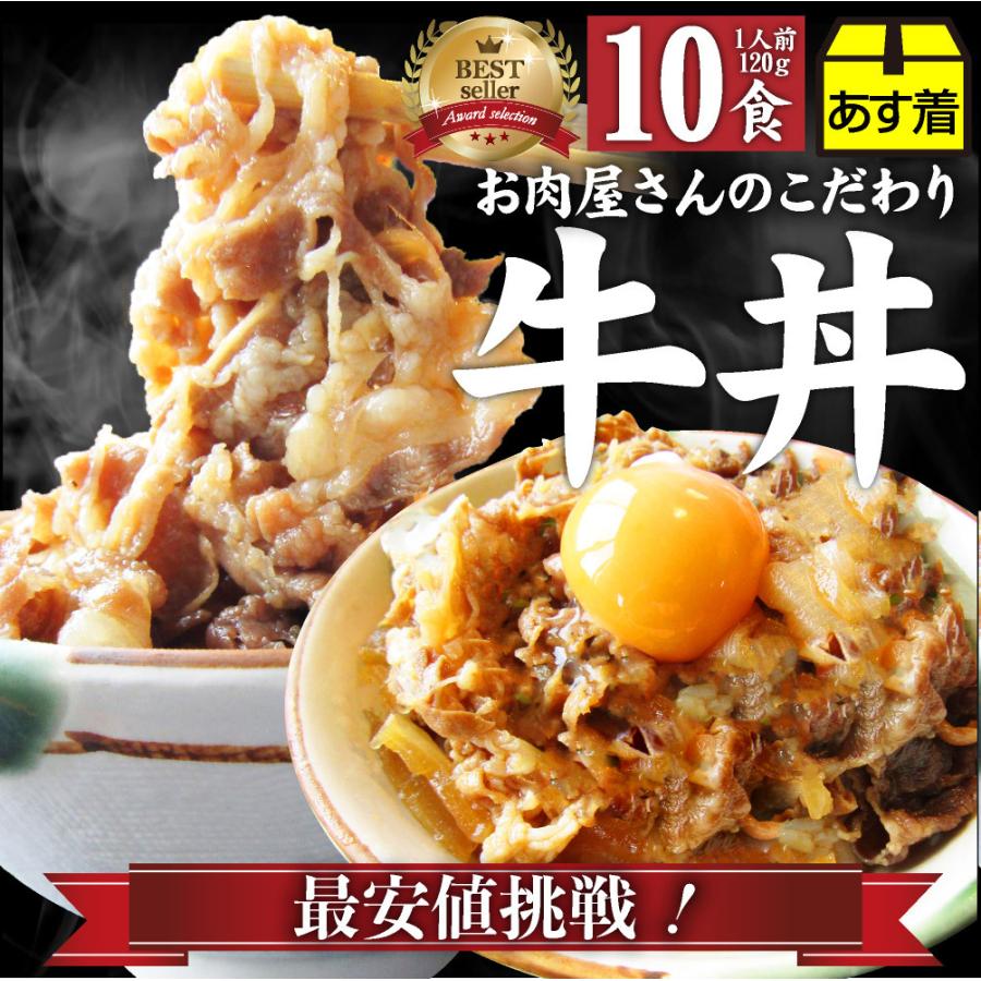 牛丼 牛丼の具 10個セット お肉屋さんのこだわり たっぷり牛肉の簡単牛丼 1食120g