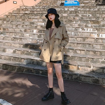 現貨+預購 風衣外套短版大衣-薄款寬鬆工裝復古女外套73yr3【獨家進口】【米蘭精品】