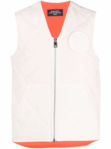 Etudes - padded logo-patch vest - men - Polyester/Polyester - 52 - Neutrals