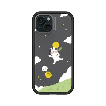 iPhone 15 Mod NX 黑 - 懶散兔與啾先生 Lazy Rabbit and Mr.Chu - 蒲公英