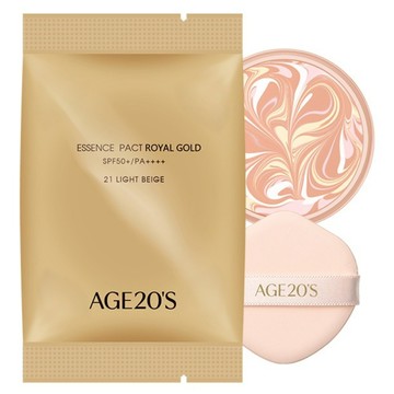 AGE20'S 台灣公司貨 皇家金萃光燦爆水粉餅SPF50+PA++++ (BE-21)亮白色-補充包  21 LIGHT BEIGE  1個