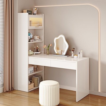 【臺灣公司 可打統編】免運 梳妝臺 化妝桌 臥室梳妝臺化妝化妝臺一體現代奶油簡約小戶型收納柜 可開發票 全館五折 工廠現貨直銷 新品特價 z10075