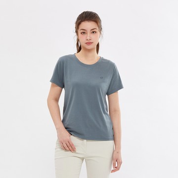 Hang Ten- 經典純棉圓領腳丫短袖T恤-女(松石綠)