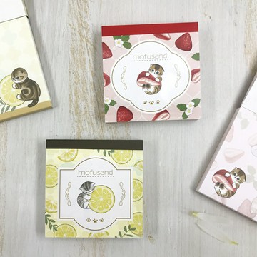 日本製 mofusand 人氣插畫家貓咪系列 水果主題 迷你便條紙｜小鶴日貨