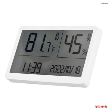 溼度計室內溫度計-帶溫溼度監測器的數字室內溼度傳感器室內溫度計，家庭溫室酒窖用精密溼度計溫度計 GM1371 白色 帶紐