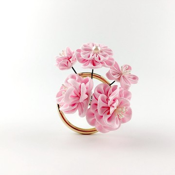 Kaika Ato / 山茶茶-櫻花粉-五件組 / つまみ細工 花簪