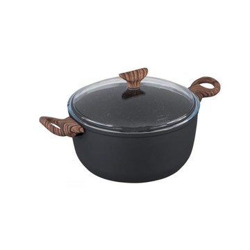 Sambonet ｜RockNRose 雙耳湯鍋附蓋 24cm‧黑
