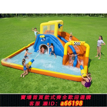 【台灣公司 可開發票】定制家庭游樂園水上充氣城堡大型兒童充氣蹦床泳池滑梯淘氣堡