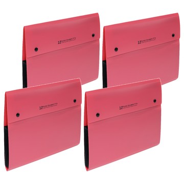 ECO Chungwoon 12層分格風琴夾 A4 12 Pocket Document File 紅色  4個