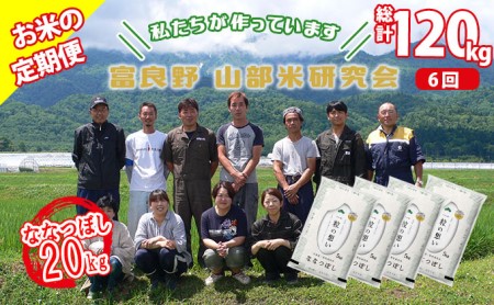 ◆6ヵ月定期便◆ 富良野 山部米研究会精米 5kg×4袋（20kg）