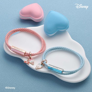 迪士尼系列情侶特別版 客製化刻字 唐老鴨 黛絲 皮革手環 (8色)