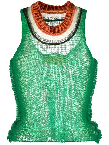Marni - open-back open-knit top - women - Virgin Wool - 42 - Green
