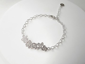 S Lee 蕾絲創作系列 玫瑰 手鍊/手環  (925銀 )