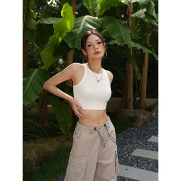 夏季美式吊帶背心女短款工字甜辣小個子性感緊身修身內搭抹胸上衣