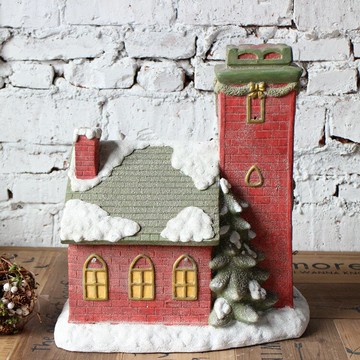 歐式紅磚房大號霓虹燈擺件 櫥窗陳列定制 歐式教堂房子擺件1入