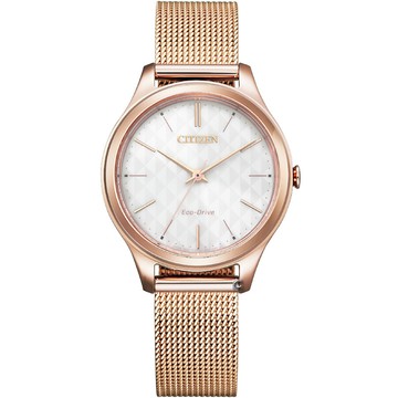 【CITIZEN星辰】LADYS 菱格紋面米蘭帶錶 32mm
