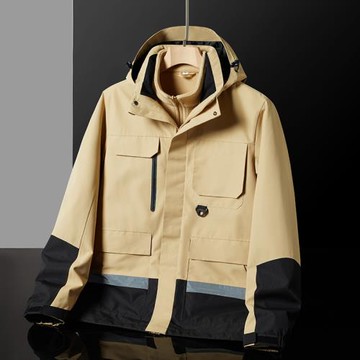 重工連帽立領沖鋒衣外套男防風防水秋冬季潮牌戰術機能風工裝夾克