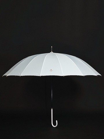 燙金長柄傘 日式復古16骨強抗風纖維直骨純色小白傘晴雨傘女