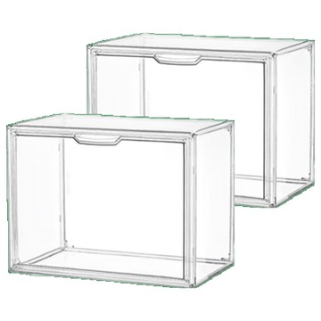 Winprice 多用途堆疊式包包鞋子收納盒 一般型  透明  2個