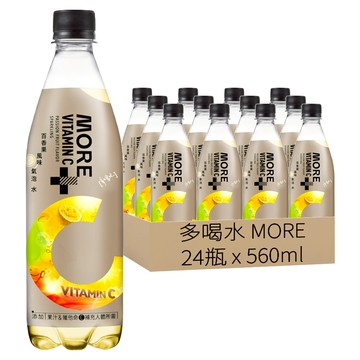 多喝水 MORE+維他命氣泡水 百香果風味  560ml  24瓶