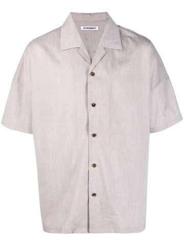 Attachment - short-sleeve shirt - men - Polyester/Linen/Flax - 4 - Grey