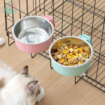 狗碗狗食盆貓盆狗碗懸掛式防打翻貓咪自動喂食器寵物掛籠固定喝水