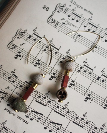 免運費 | 環保概念 | 18k | 藝術風 | 乾果耳環