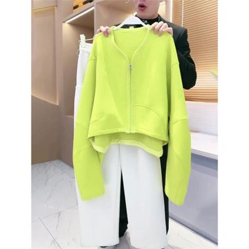 帽衫女款秋季新款爆款時尚氣質V領拉鏈衛衣休閑顯瘦洋氣減齡上衣