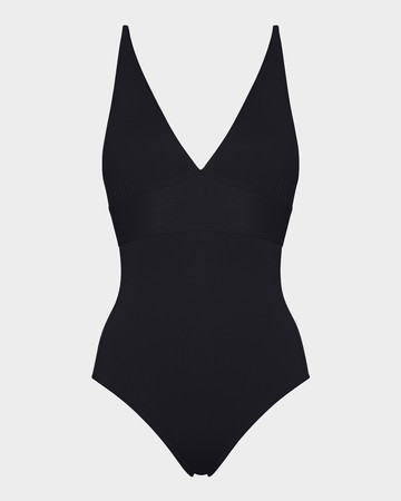 Larcin Deep V Triangle One-Piece Swimsuit