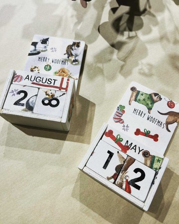 時光骰子日曆 桌曆 green gate 聖誕 禮物 紙藝拼貼 蝶古巴特